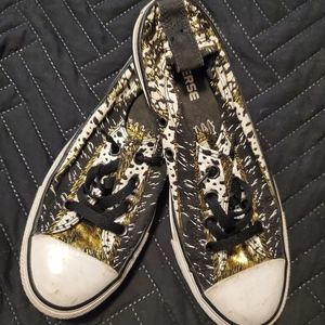 Rare Converse All Star black & gold sz 9